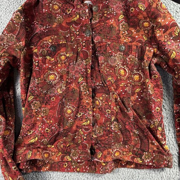 Christopher & Banks Jacket Women Medium Floral Print Boho Colorful Peasant - Picture 9 of 13